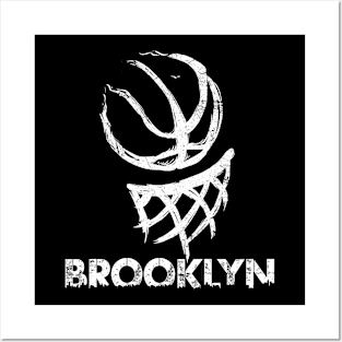 Vintage Brooklyn New York B-Ball Basketball Game Fans Posters and Art